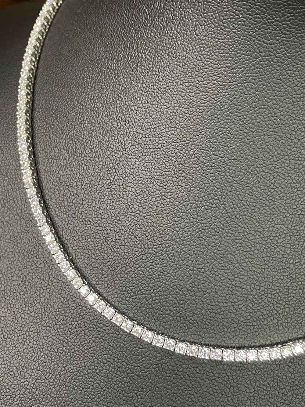 925 Sterling Silver CZ Choker Tennis Necklace Length 15” - Picture 8 of 11